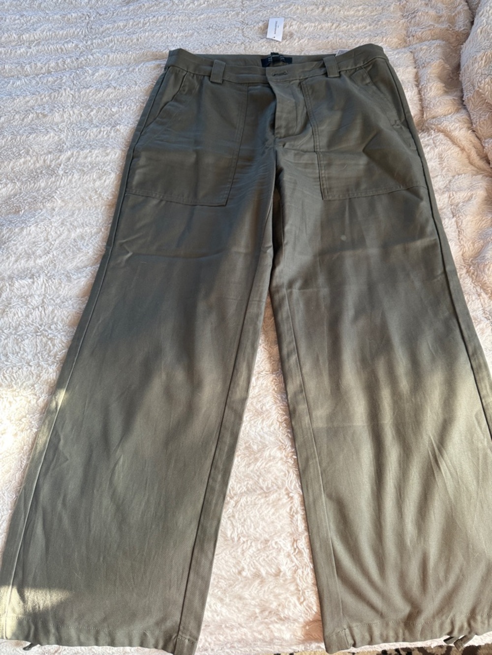 Banana Republic Olive Green Wide-Leg Chinos NWT